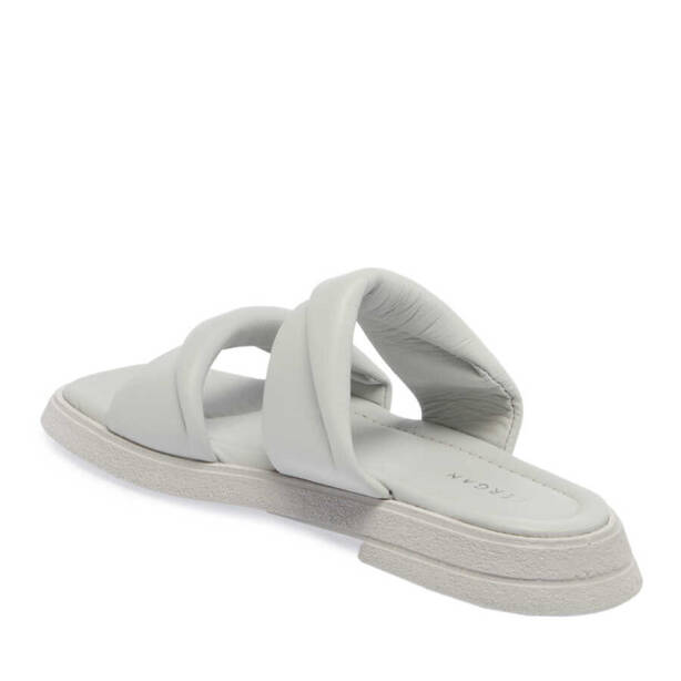 Gri Deri Kadın Terlik - K24Y1TR67130-B43 - 2