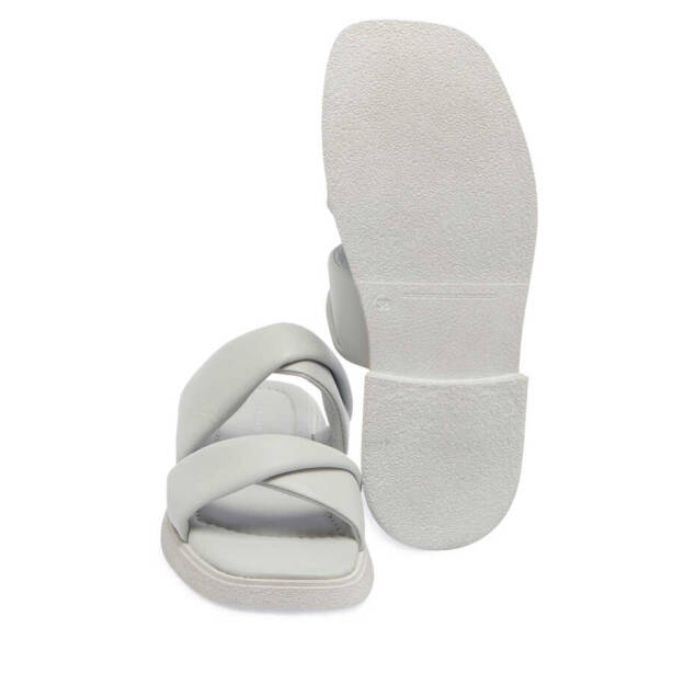 Gri Deri Kadın Terlik - K24Y1TR67130-B43 - 4