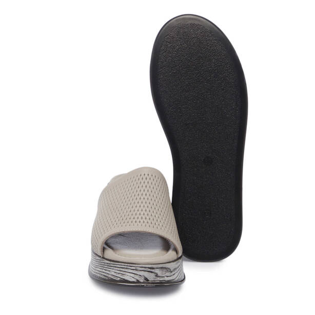 Gri Hakiki Deri Kadın Terlik - K25Y1TR67925-U6Q - 4