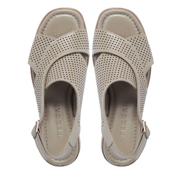 Gri Hakiki Deri Kadın Topuklu Ayakkabı - K25Y1AY67879-U6Q - 5