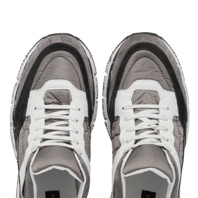 Gri Deri-Tekstil Erkek Sneaker - E23S1AY56586-B43 - 5