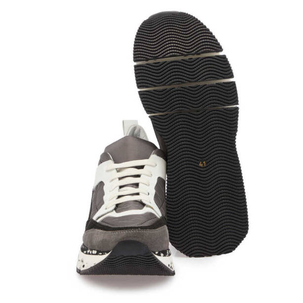 Gri Deri - Tekstil Erkek Sneaker - E24I1AY56822-B43 - 4