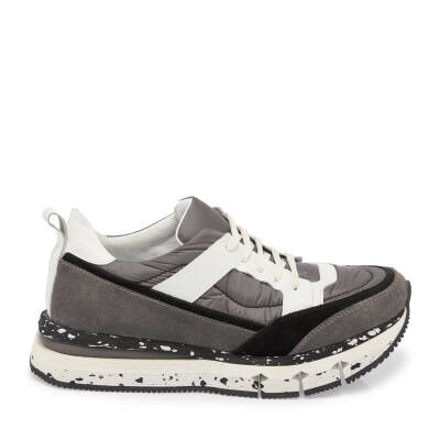  Gri Deri-Tekstil Erkek Sneaker - E24I1AY56822-B43 - 3