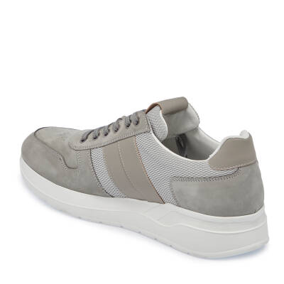  Gri Deri-Tekstil Erkek Sneaker - E24I1AY56869-A40 - 2