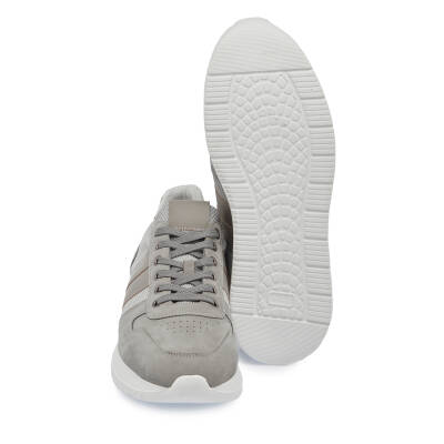  Gri Deri-Tekstil Erkek Sneaker - E24I1AY56869-A40 - 4