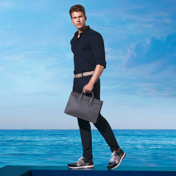 Gri Hakiki Deri Unisex Evrak Çantası - S1EV00021247-G35 