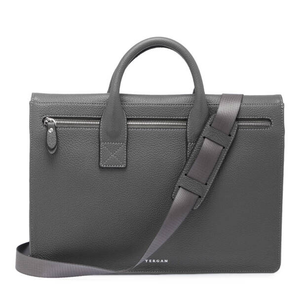 Gri Deri Unisex Evrak Çantası - S1EV00021247-G35 - 4