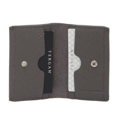 Gri Deri Unisex Kredi Kartlık - S1KK00000266-G35 - 2