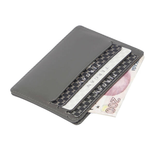 Gri Hakiki Deri Unisex Kredi Kartlık - S1KK00001050-F5S - 2