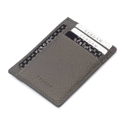Gri Deri Unisex Kredi Kartlık - S1KK00001676-G35 