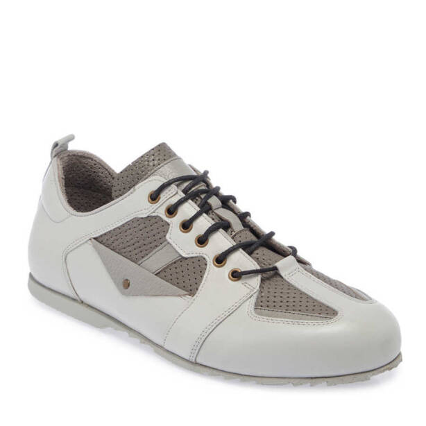 Gri Hakiki Deri Erkek Sneaker - E24I1AY56755-I8H - Tergan