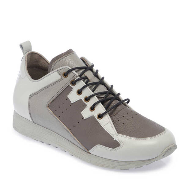 Gri Hakiki Deri Erkek Sneaker - E24I1AY56756-I8H - Tergan