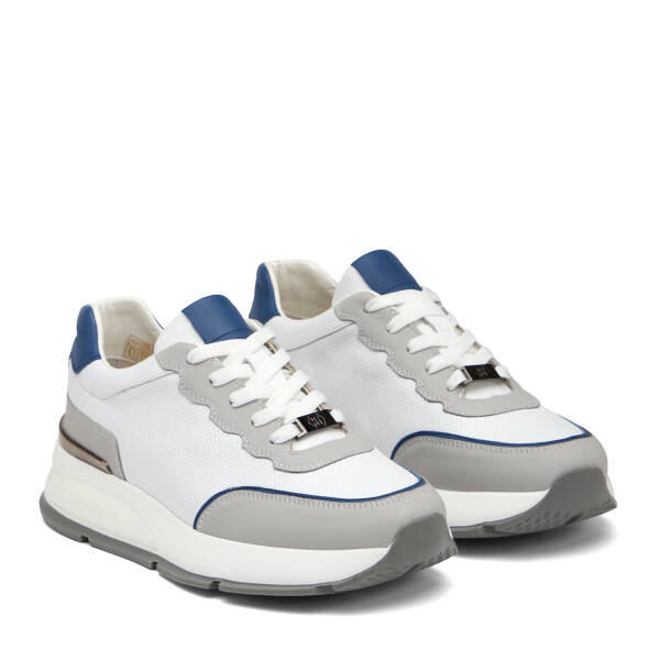 Gri Hakiki Deri Erkek Sneaker - E26I1AY57601-B43 - 2