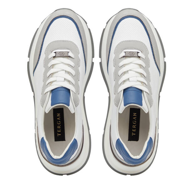 Gri Hakiki Deri Erkek Sneaker - E26I1AY57601-B43 - 5