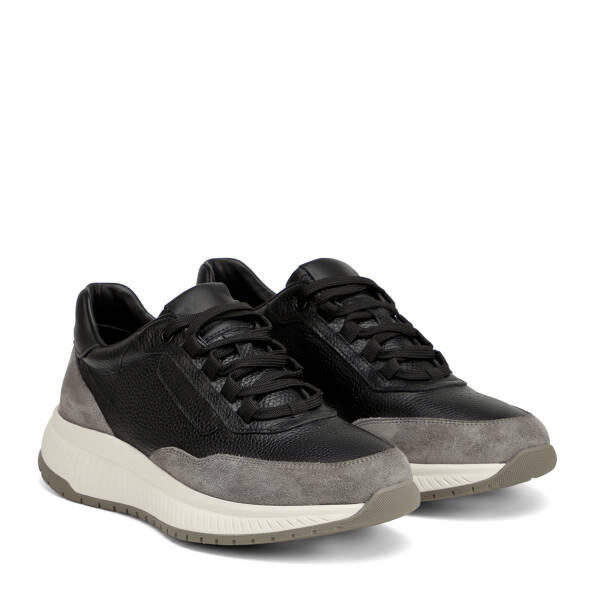 Gri Hakiki Deri Erkek Sneaker - E26I1AY57728-P7X - 2
