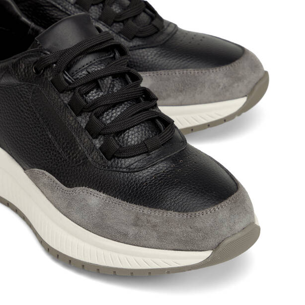 Gri Hakiki Deri Erkek Sneaker - E26I1AY57728-P7X - 3