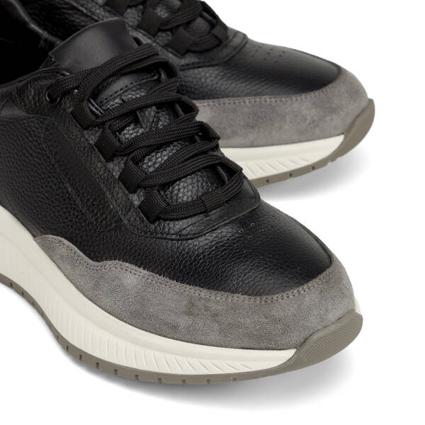 Gri Hakiki Deri Erkek Sneaker - E26I1AY57728-P7X - 3