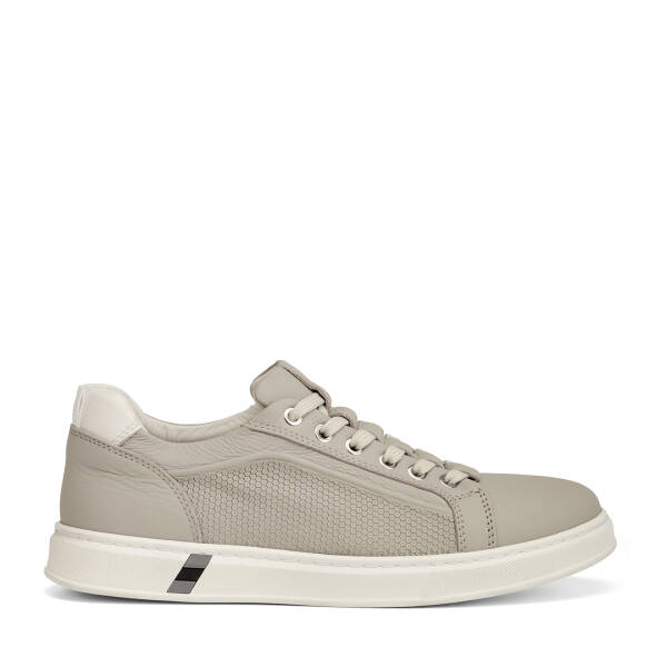 Gri Hakiki Deri Erkek Sneaker - E26I1AY57732-B43 - 1