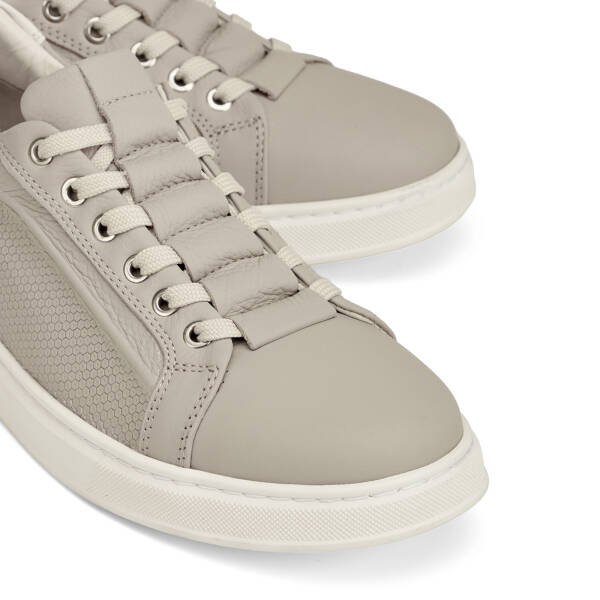 Gri Hakiki Deri Erkek Sneaker - E26I1AY57732-B43 - 3