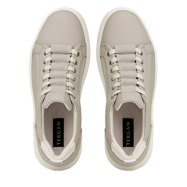 Gri Hakiki Deri Erkek Sneaker - E26I1AY57732-B43 - 5