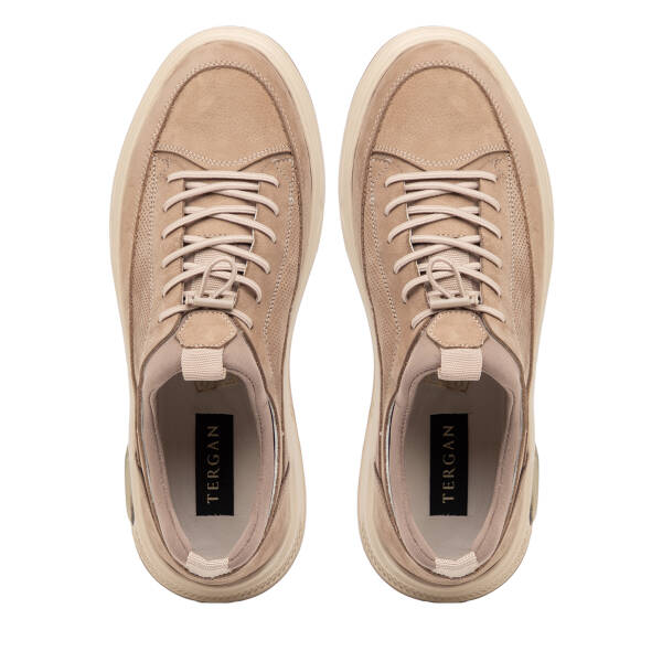 Gri Hakiki Nubuk Deri Erkek Sneaker - E26I1AY57733-A40 - 5