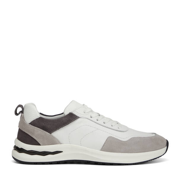 Gri Hakiki Deri Erkek Sneaker - E26I1AY57743-K56 - 1