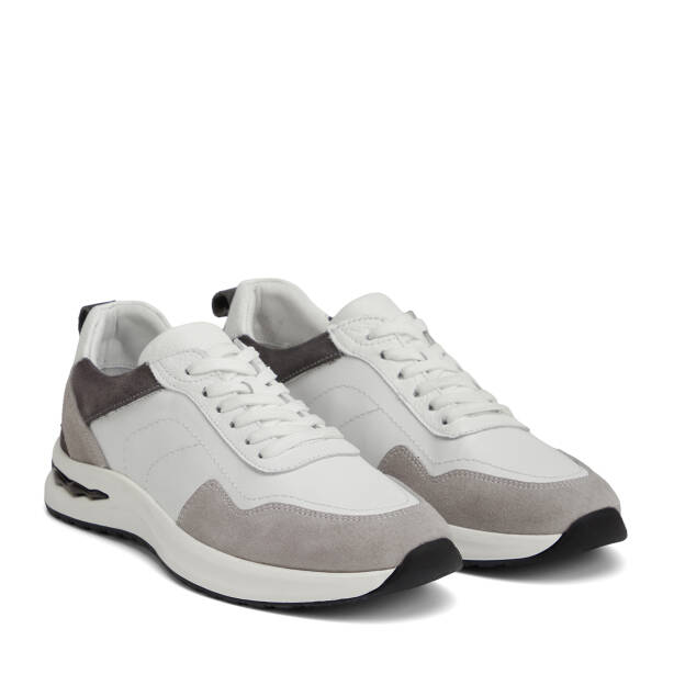 Gri Hakiki Deri Erkek Sneaker - E26I1AY57743-K56 - 2