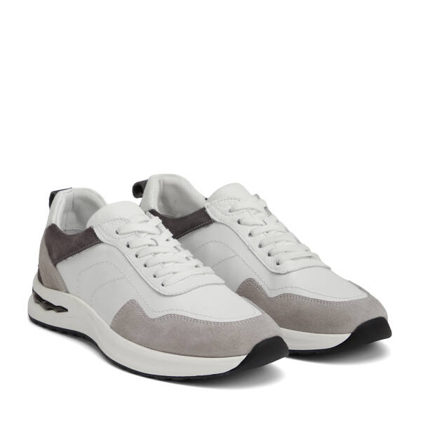 Gri Hakiki Deri Erkek Sneaker - E26I1AY57743-K56 - 2