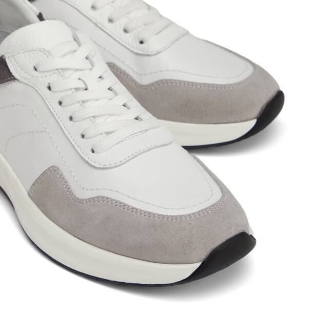 Gri Hakiki Deri Erkek Sneaker - E26I1AY57743-K56 - 3