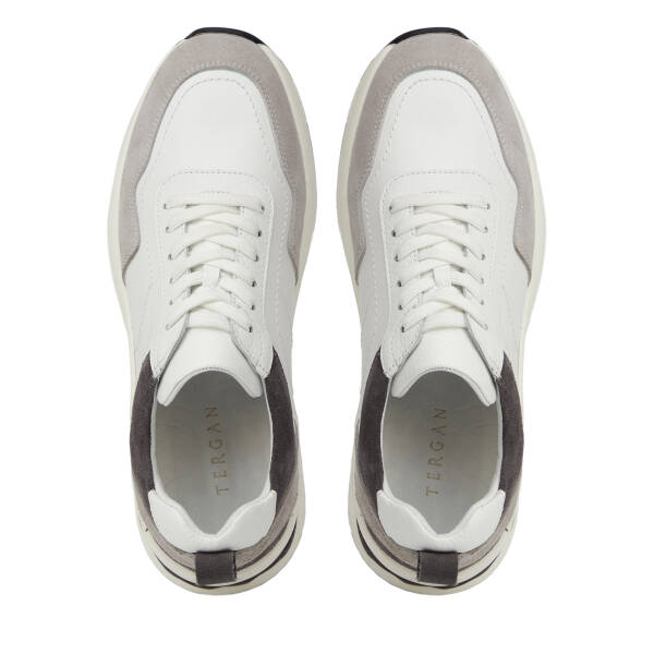Gri Hakiki Deri Erkek Sneaker - E26I1AY57743-K56 - 5