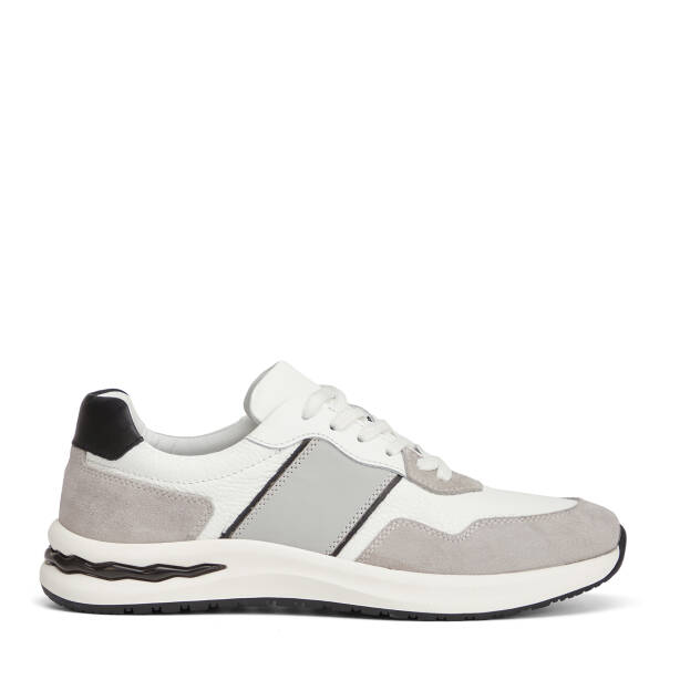 Gri Hakiki Deri Erkek Sneaker - E26I1AY57744-T3O - 1