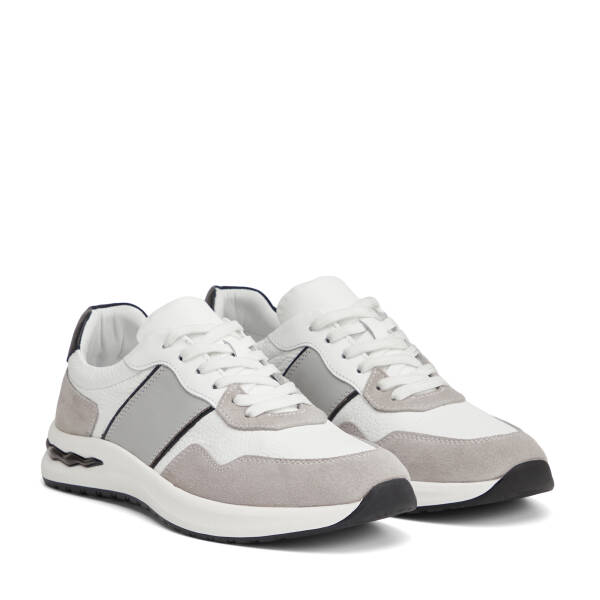 Gri Hakiki Deri Erkek Sneaker - E26I1AY57744-T3O - 2