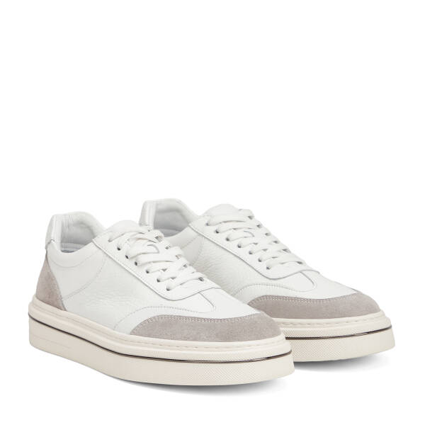 Gri Hakiki Deri Erkek Sneaker - E26I1AY57753-N1Z - 2