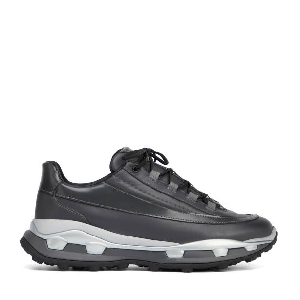 Gri Hakiki Deri Erkek Sneaker - E26S1AY57823-B43 - 1