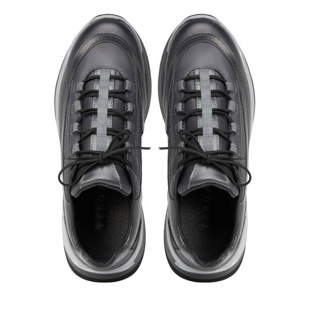 Gri Hakiki Deri Erkek Sneaker - E26S1AY57823-B43 - 5