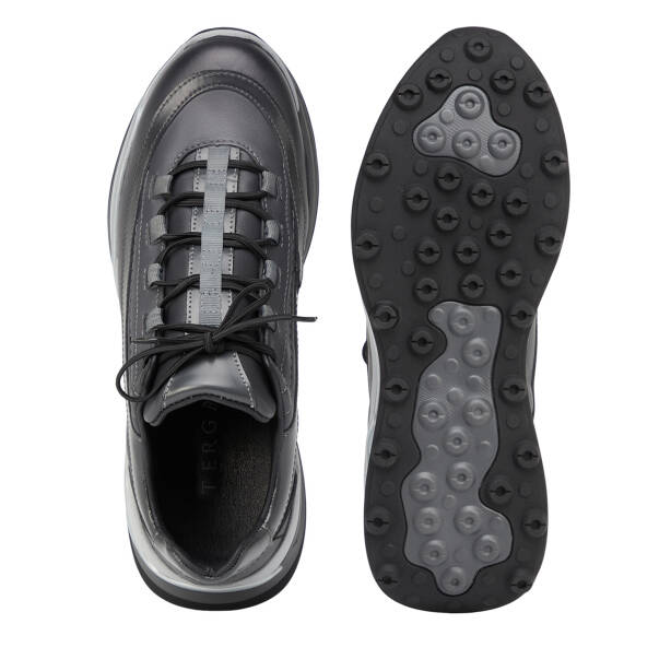 Gri Hakiki Deri Erkek Sneaker - E26S1AY57823-B43 - 6