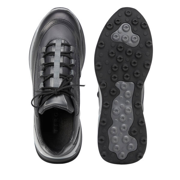 Gri Hakiki Deri Erkek Sneaker - E26S1AY57823-B43 - 6