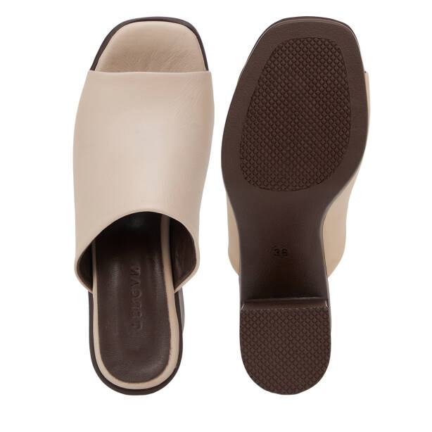 Gri Hakiki Deri Kadın Terlik - K26Y1TR68591-B43 - 6