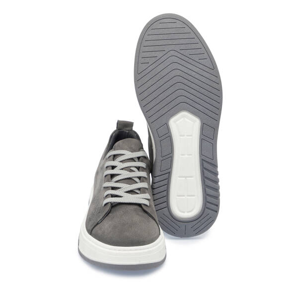 Gri Hakiki Nubuk Deri Erkek Sneaker - E26I1AY57637-A40 - 4