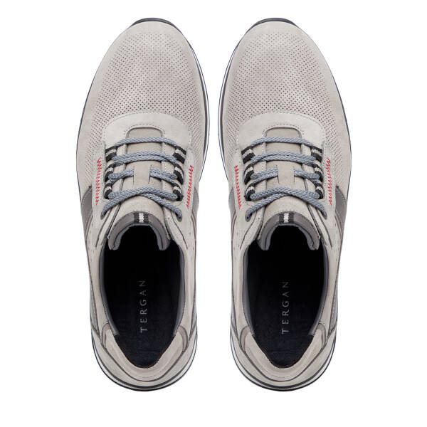 Gri Hakiki Nubuk Deri Erkek Sneaker - E26I1AY57642-A40 - 5