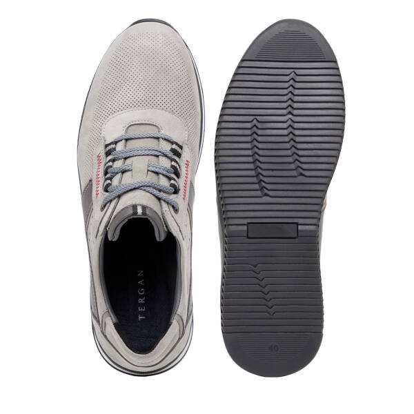 Gri Hakiki Nubuk Deri Erkek Sneaker - E26I1AY57642-A40 - 6
