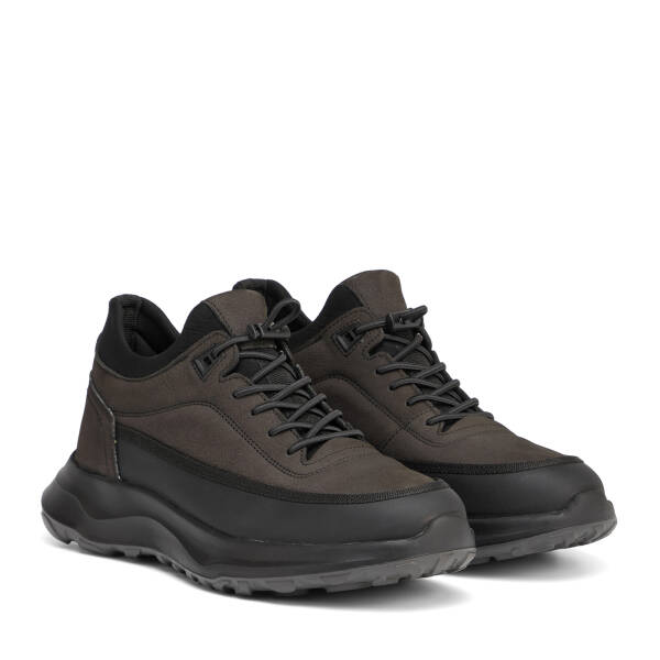 Gri Hakiki Nubuk Deri Erkek Sneaker - E26S1AY57834-V4Q - 2