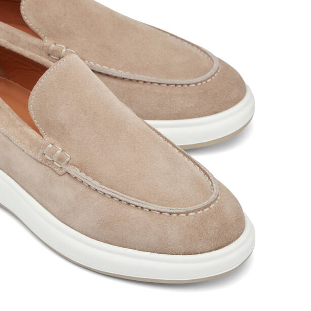 Gri Hakiki Süet Deri Erkek Loafer - E26I1AY57694-K56 - 3