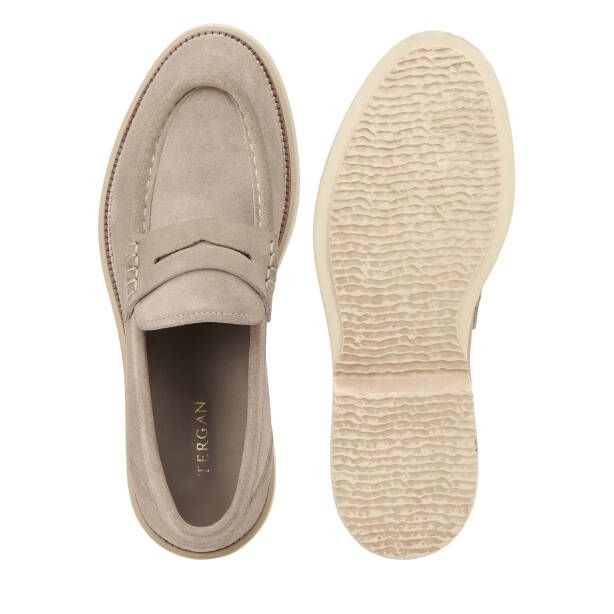 Gri Hakiki Süet Deri Erkek Loafer - E26I1AY57703-K56 - 6
