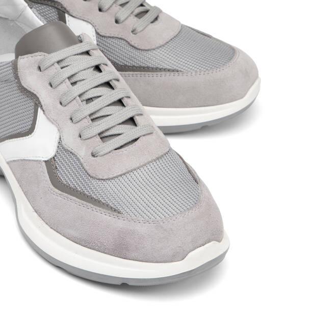 Gri Hakiki Süet Deri Erkek Sneaker - E26I1AY57695-C11 - 3