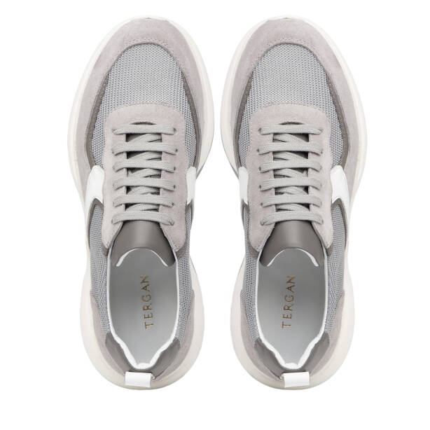 Gri Hakiki Süet Deri Erkek Sneaker - E26I1AY57695-C11 - 5