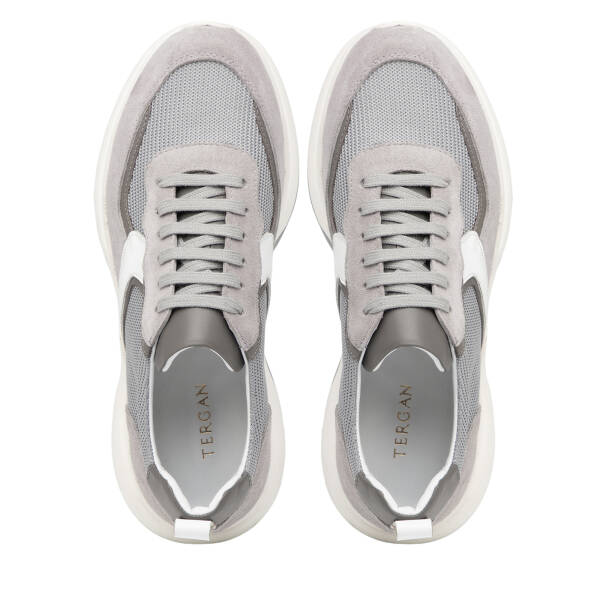 Gri Hakiki Süet Deri Erkek Sneaker - E26I1AY57695-C11 - 5