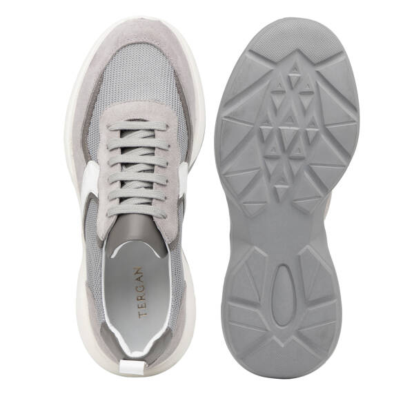 Gri Hakiki Süet Deri Erkek Sneaker - E26I1AY57695-C11 - 6