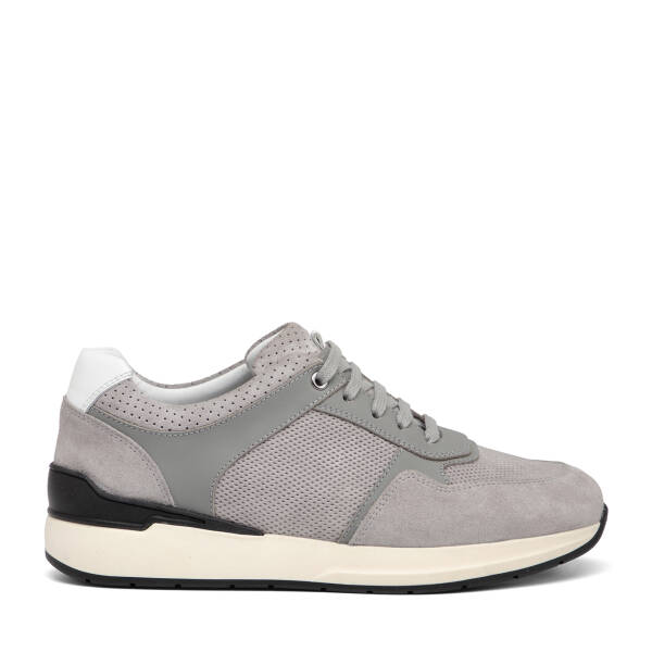 Gri Hakiki Süet Deri Erkek Sneaker - E26I1AY57696-C11 - 1