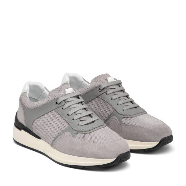 Gri Hakiki Süet Deri Erkek Sneaker - E26I1AY57696-C11 - 2